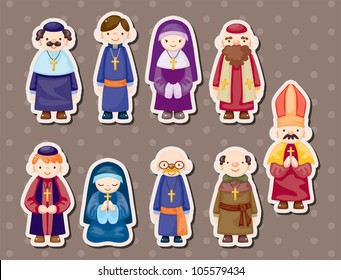 cartoon priest stickers