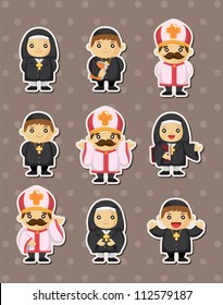 cartoon priest stickers