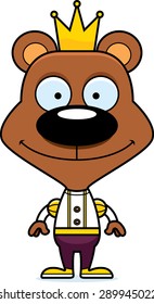 A cartoon prince bear smiling.