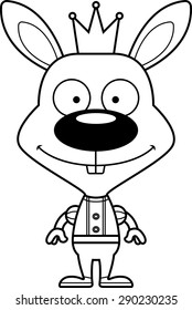 A cartoon prince bunny smiling.