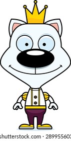 A cartoon prince kitten smiling.