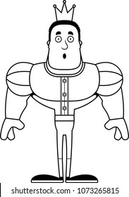 A cartoon prince looking surprised.