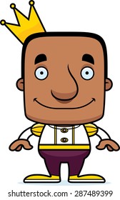 A cartoon prince man smiling.