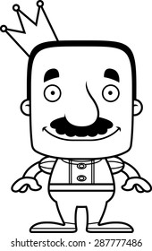 A cartoon prince man smiling.