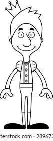 A cartoon prince man smiling.