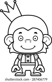A cartoon prince monkey smiling.