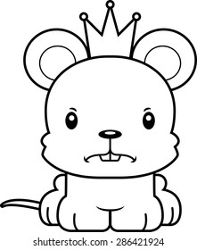 A cartoon prince mouse looking angry.