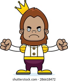 A cartoon prince sasquatch looking angry.