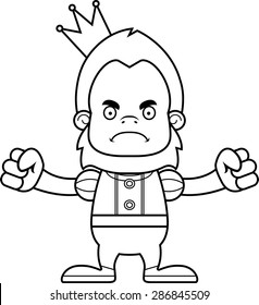 A cartoon prince sasquatch looking angry.