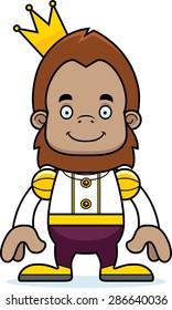 A cartoon prince sasquatch smiling.