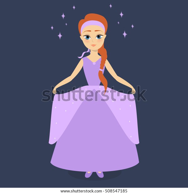 Cartoon Princess Ball Gown Purple Vector Stock Vector (Royalty Free ...