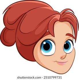 Princesa de dibujos animados con grandes ojos azules