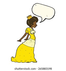 cartoon princess with speech bubble
