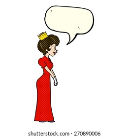 cartoon princess with speech bubble