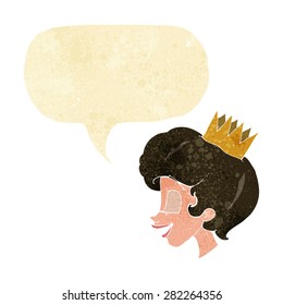 cartoon princess with speech bubble