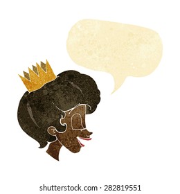 cartoon princess with speech bubble