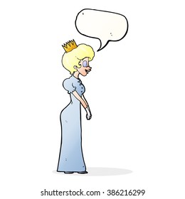 Cartoon-Prinzessin mit Sprachblase