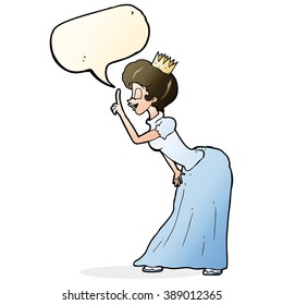 Cartoon-Prinzessin mit Sprachblase