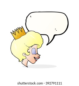 Cartoon-Prinzessin mit Sprachblase