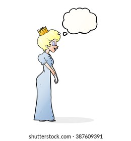 Cartoon-Prinzessin mit Denkblase