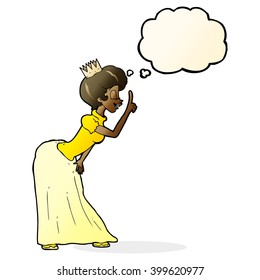 Cartoon-Prinzessin mit Denkblase