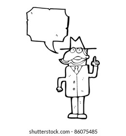 cartoon private detective solving a case