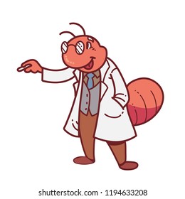 cartoon professor ant
