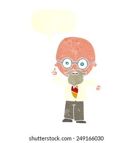 cartoon professor with speech bubble