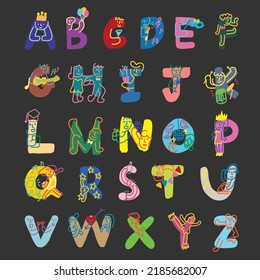 Cartoon prom alphabet for kid