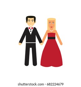 Cartoon prom dance vector icon