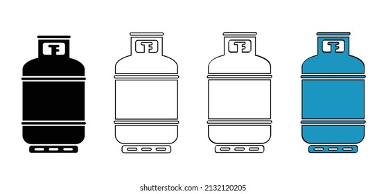 Kartoon-Propan-Gaszylinder-Symbol oder -Logo. Vektorgaskanister-Symbol. LPG-Behälter für Propanflaschen. Sauerstoffflasche. Kraftstoffbehälter