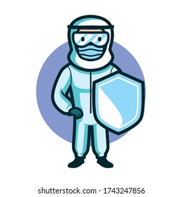 Logo de la mascota de protección de caricaturas