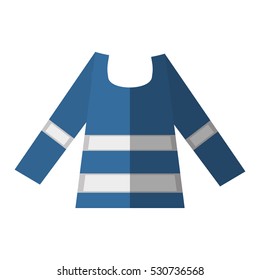 cartoon protective jacket reflecting strips shadow vector illustration eps 10