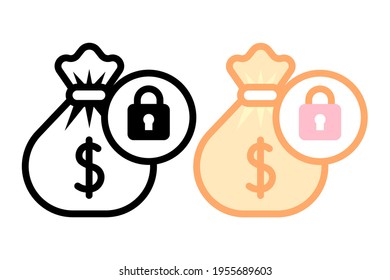 Protector de dibujos animados Diseño vectorial de iconos de dinero. Símbolo de protección y seguridad para el diseño de tu sitio web, logotipo, aplicación, interfaz de usuario. Ilustración vectorial Eps10.