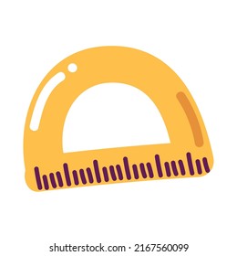 icono de suministro de protractor de dibujos animados aislado