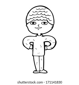 cartoon proud man