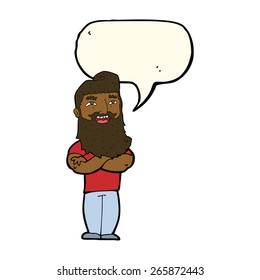 cartoon proud man with speech bubble