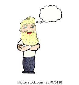 caricatura de hombre orgulloso con burbuja de pensamiento