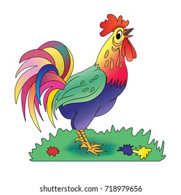 Cartoon proud rooster