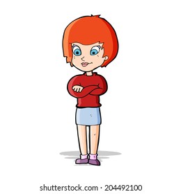 cartoon proud woman