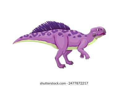 Personaje de dinosaurio psittacosaurus. Lindo personaje de Vector animal de dino jurásico con pico. Dinosaurio de lagarto herbívoro del bosque de la selva prehistórica, carácter animal extinto del reptil del dino asiático