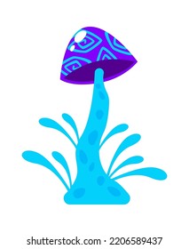 Cartoon Psychedelic Mushroom. Vector illustration