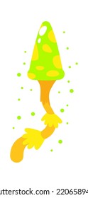 Cartoon Psychedelic Mushroom. Vector illustration