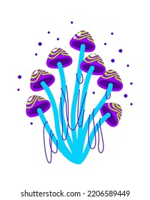 Cartoon Psychedelic Mushroom. Vector illustration