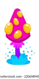 Cartoon Psychedelic Mushroom. Vector illustration