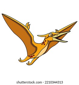 Cartoon Pteranodonflying on white background