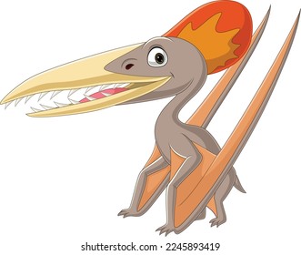 Cartoon pterodactyl on white background