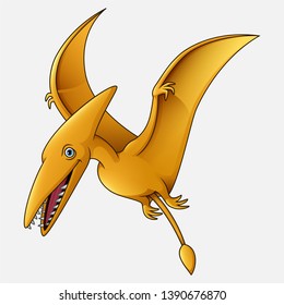Cartoon pterosaurs on white background