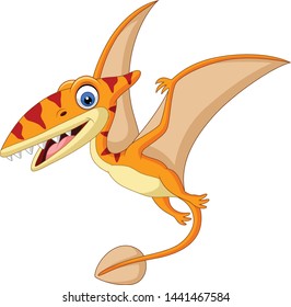 Cartoon Pterosaurus isolated on white background