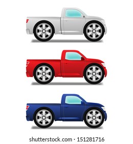 Cartoon puckup with big wheels